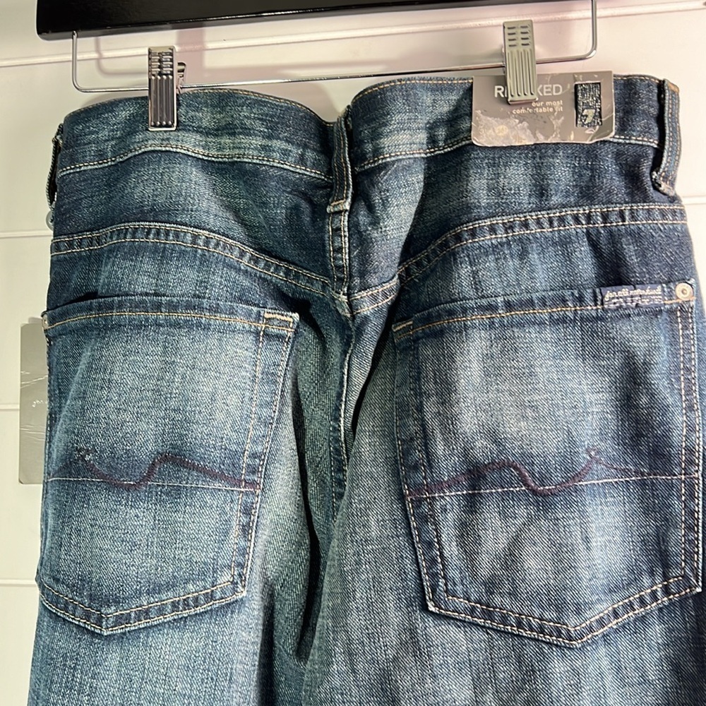 NWT 7 for all man kind mens button fly jeans relaxed 31/36. MN59 - Picture 4 of 5